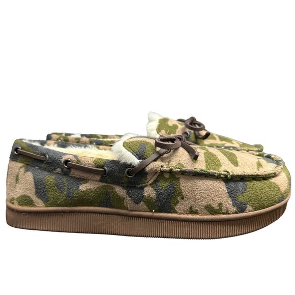 Club Room Mens Slippers Size Small 6-7 Green Camouflage High Density Foam New - Picture 4 of 10